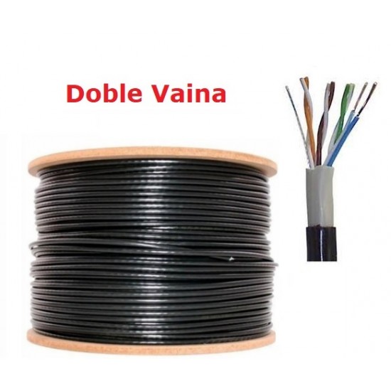 Cable UTP exterior DOBLE VAINA- Cat5e - Negro x 305Mts (Cod:8231)